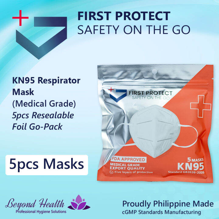 First Protect Safe On The GO 5 layers [White] KN95 Protective Mask