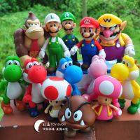 ตุ๊กตาฟิกเกอร์ Super Mario Bros Pvc Mario Luigi Wario Yoshi ขนาด 7-14 ซม. สําหรับเด็ก