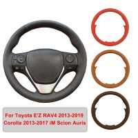 ✎ Hand-stitched Artificial Leather Car Steering Wheel Cover For Toyota EZ RAV4 Corolla iM Scion Auris Steering Wheel Braid