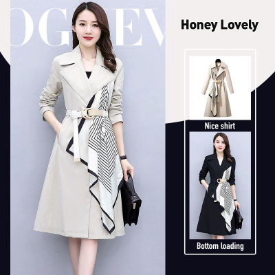 Honey Lovely เสื้อสาวส่วนยาวของฤดูใบไม้ผลิและฤดูใบไม้ร่วงใหม่สไตล์เวสเทิร์ตามอายุหลวมหลาใหญ่อารมณ์ผอมผู้หญิงเสื้อแฟชั่น