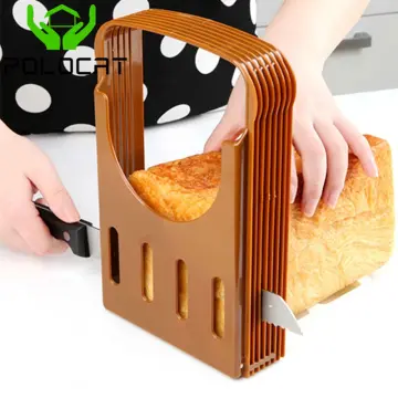 Toast Bread Slicer Foldable Stand PP Bakeware Slicing Tool Loaf Cutter Rack  Cutting Guide Bread Slicer Home Kitchen Gadgets - AliExpress