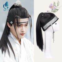 DANBO Ancient Costume Hanfu Mens Wig Set Ming-Made Wiping Net Towel Fake Headgear Style