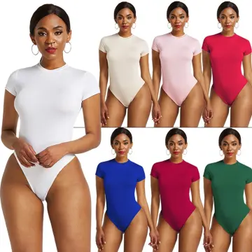 2022 Fashion Women Bodysuits Long Sleeved Sexy V-neck Backless Rompers Red  White Blouses And Shirts