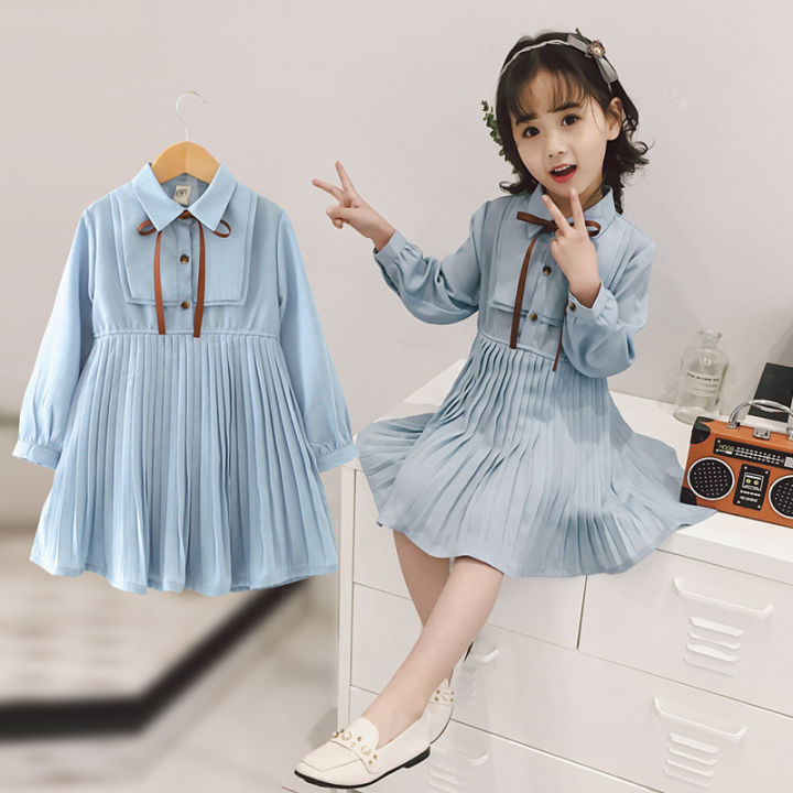 Quần áo trẻ em nữ mùa xuân 2019 phiên bản mới của Hàn Quốc cho trẻ em trẻ em  lớn mùa xuân thời trang váy dài tay