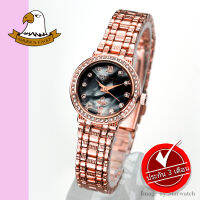 AMERICA EAGLE นาฬิกาข้อมือผู้หญิง สายสแตนเลส รุ่น AE086L - PinkGold/BlackMarble