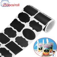 DBAT 250pcs/roll บ้าน กระดานดำ ขวดแยม ป้ายกระดานดำ สติ๊กเกอร์ฉลาก ปากกามาร์กเกอร์ แท็กขวด