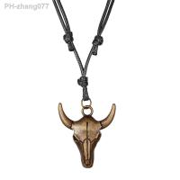 New Design Personality Tribal Bone Necklace Male Long Leather Neckles Rope Chain Neckless Male Punk Indian Animal Head Jewelry