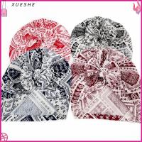 XUESHE อบอุ่น เด็กวัยหัดเดิน เด็ก ทารกแรกเกิด ผ้าโพกหัว หมวก Beanies หมวกผ้าพิมพ์ลาย หมวก Bonnet อินเดีย