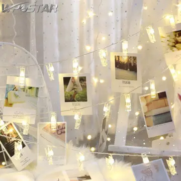 Photo Clip String Lights 5M 10M Fairy String Lights with Clear Clips for  Hanging Pictures Dorm Bedroom Wall Wedding Decoration