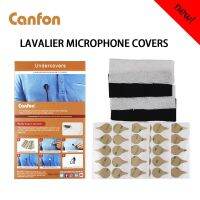 Canfon Mic Undercover พร้อม Stickies 40 ชิ้นและแผ่นผ้า 40 แผ่นสำหรับซ่อน Lavalier Mic และลดเสียงลม สีดำ/ขาวอย่างละ 20 ชิ้น