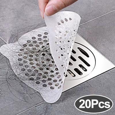 20Pcs Disposable Sink Filter Shower Drain Stickers Hair Catcher Drain Cover Kitchen Bathroom Waste Sink Anti-Blocking Filter
