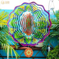 Cross-border new northern wind stainless steel wind turn wind rotation garden mandala hang hang act the role ofing household adornment plants