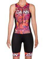 cann womens professional triathlon jumpsuit bicycle riding suit breathable elastic quick-drying full Lycra team uniform