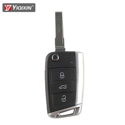 YIQIXIN รถรีโมทแบบพับได้3ปุ่มซองใส่กุญแจเคสสำหรับ Volkswagen สำหรับ Passat Golf ด้วง7 A7โปโลโบราที่นั่ง MK7 Leon