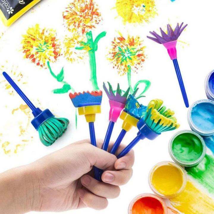 kids-paint-sponges-set-wooden-handle-foam-brush-sponge-painting-tools-early-diy-learning-painting-set-for-kids-toddlers-easy-to-use