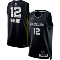 ผู้ชายขายร้อน2022-23 Memphis Grizzlies #12 Ja Morant MVP 75th ครบรอบสวิงแมนย์-น้ำเงิน