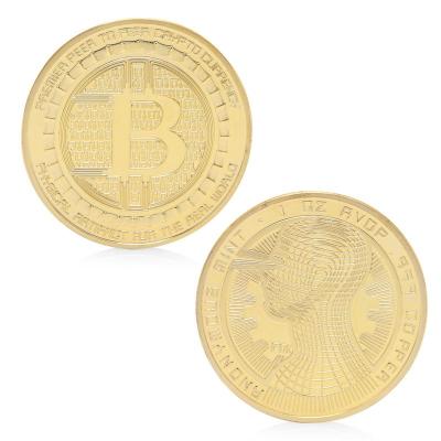 ชุบทองBitcoinเหรียญสะสมBTCสะสมงานศิลปะของที่ระลึกทางกายภาพของขวัญ