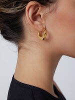 Cider Square Design Hoop Earrings