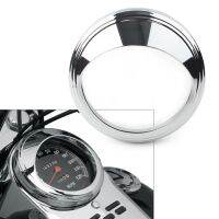 Aluminum Chrome Motorcycle Speedometer Trim Bezel Ring Visor Cover For Harley Touring Road King Dyna Softail with 5 Speedometer