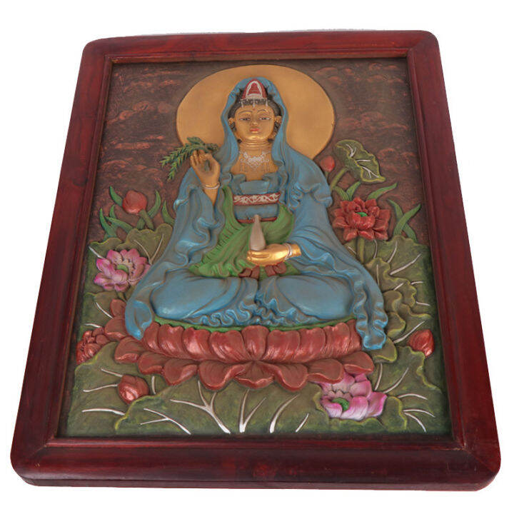 today-sale-ทองแดงบริสุทธิ์และทองแดง-relief-l-lotus-guanyin-ภาพจิตรกรรมฝาผนังเปิดของขวัญงานขึ้นบ้านใหม่ห้องนั่งเล่นตกแต่งทองแดงภาพวาดแบบแขวนพระพุทธรูปทิเบต