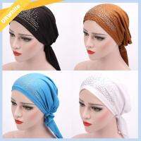 ORWHITE SHOP เครื่องเจาะร้อน Turbante หมวกด้านใน หมวกคลุมศีรษะ หมวกผ้าโพกหัว ผ้าพันศีรษะ ห่อมุสลิม