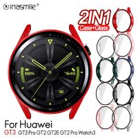 Glass+Case for Huawei Watch 3 Pro GT2 GT3 42mm 46mm Full Coverage Bumper Tempered Screen Protector for huawei GT3 Pro GT2E Cover Cables