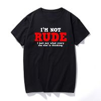 เสื้อยืดผ้าฝ้ายRude Thinking Sarcastic TShirt อารมณ์ขันผู้ใหญ่ตลกเสื้อยืดกราฟิกผู้หญิงผู้ชายฤดูร้อน Cal สั้นแขน Top Ropa Hombre Camisetas