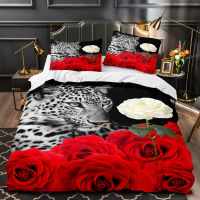 Leopard Rose Bedding Set Animal Style Soft Bedspreads Comforter Duvet Cover Set Quality Quilt Cover And Pillowcase