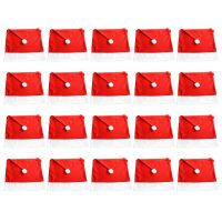 Christmas Dinner Table Decoration Suit 20 PCS Santa Clause Red Hat Chair Covers for Xmas Party Dinner Decor