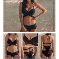 บิกินี่ Bikini ทูพีชสไตล์เกาหลี ผ้าเนื้อดี ไขว้สายบราได้หลายแบบ พร้อมส่ง