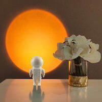 Sunset Lamp Astronaut Sunset Light 7 Colors Changeable Rainbow Lamp 360Degree Rotation Night Light Table Lamp Projector Light