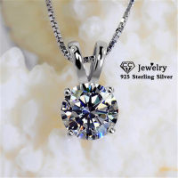 CC Necklaces Pendants Women Silver 925 Cubic Zirconia Round Stone Bridal Wedding Necklace Classic Fine Jewelry Colar CCN002