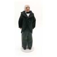 1:12 Dollhouse Miniature Porcelain Doll Model Old Man Servant Butler PP011D