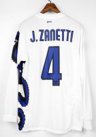 4 J. ZANETTI INTER MILAN AWAY DRAGON LONG SLEEVED 2010 2011 LS FULL UCL FOOTBALL SHIRT SOCCER JERSEY