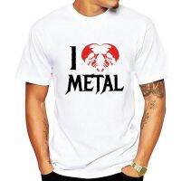 เสือยืดผู้ชาย - เสื้อยืดใหม่ILoveMetalเพลงวันวาเลนไทน์กะโหลกหัวใจชั่วคอนเสิร์ตเฮฟวี่ร็อคฤดูร้อนOคอท  J6V0