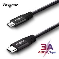 Fasgear USB C To Micro USB Cable Data Cord Charger 3A USB Cable For Mobile Phone Samsung Xiaomi Redmi Huawei Charger Cord