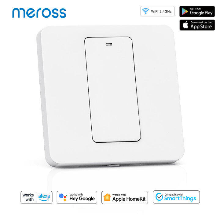 Meross Smart Light Switch WiFi Wall Switch Push Button 1 Way Switch