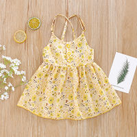 kids cheap costume clothes Girls spring autumn new sleeveless suspender broken flower middle childrens dress