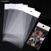 ▽۞ 100pcs Transparent Self Adhesive Bag Plastic Hanging Opp Pouches Seal Gift Bag for Handmade Jewelry Display Retail Packing Bags