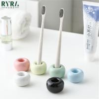 Creative Bathroom Ceramic Toothbrush Holder Portable Mini Macaron Colors Brush Stand Shelf Base Frame Storage Rack Bathroom Tool