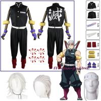 Anime Demon Slayers Kimetsu No Yaiba Uzui Tengen Cosplay Costume Black Uniform Halloween Christmas Party Clothes