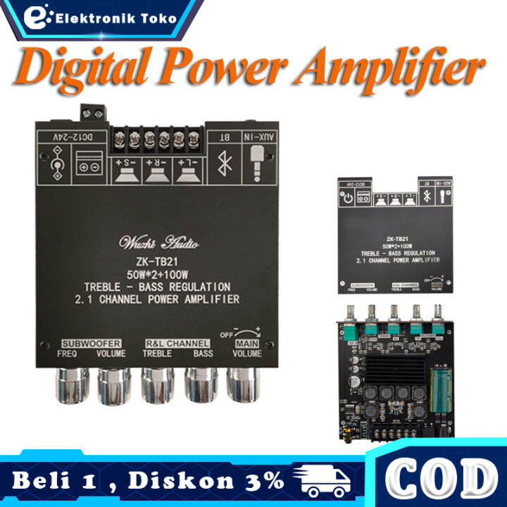 ZK-TB21 ZK-MT21, 50W X 2 Bluetooth 5.0 papan Amplifier Digital