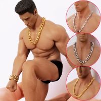 1/12 Scale Man Soldier Tuhao Hip Hop Big Gold Necklace Gangster Gold Chain Model Accessory For 6" Action Figure Muscle Body OB11