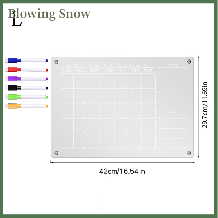 Blowing Clear Acrylic Fridge Refrigerator Sticker Calendar Board