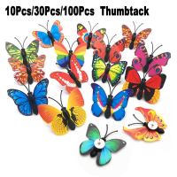 100Pcs Set Color Butterfly Thumbtack Push Pins Office School Wall Map Photos Paper Bulletin Board Thumb Tack Pushpin DIY Decor Clips Pins Tacks