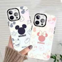 【สำหรับ iPhone】เคสโทรศัพท์ลายการ์ตูนมิกกี้และมินนี่โบว์เลเซอร์ for ไอโฟนสำหรับรุ่น 14/13/12Plus Pro Max 8/7 Plus X/XR เคสโทรศัพท์กันกระแทก