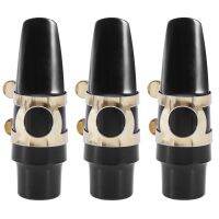 3X Alto Sax Saxophone Mouthpiece Plastic with Cap Metal Buckle Reed Mouthpiece Patches Pads Cushions