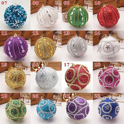 New Christmas Foam Ball Crystal Glitter Sequin Decoration Xmas Tree Hanging Pendant New Year Wedding Party Festival Ornament