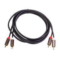 2RCA ไปยังสายระบบเสียงแบบโคแอกเชี่ยล RCA 2สายแจ็ค3.5สเตอริโอ RCA สายลำโพง1ม. สำหรับกล่องเสียง DVD Home Theater เครื่องขยายสัญญาณทีวีซีดี