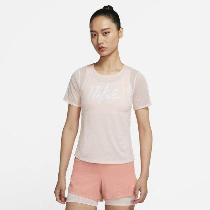 เสื้อวิ่งnikeของแท้-รุ่น-runway-womens-running-shirt-cj2186-664